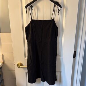 Old Navy Black Spaghetti Strap Linen Dress